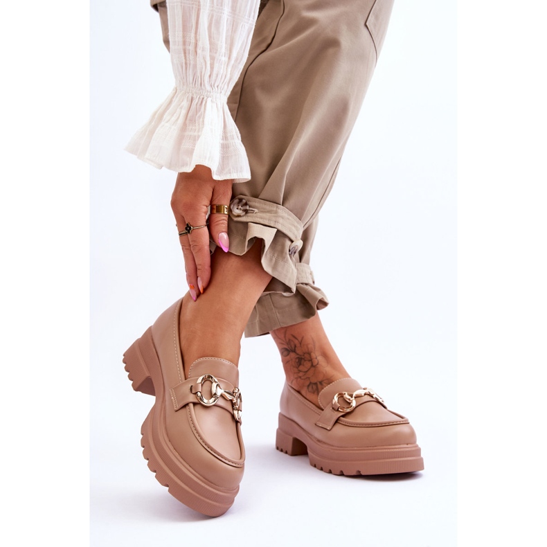 FJ1 Damen-Slipper aus Leder Beige Albie 2