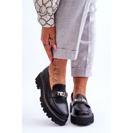 Ledermokassins mit Plateau-Verzierung Black Glory schwarz 1