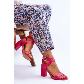 Elegante fuchsiafarbene Michele-Sandalen mit Absatz rosa 6