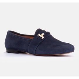Marco Shoes Goldverzierte Loafer blau 1