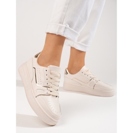 Beige Turnschuhe für Damen auf der Shelovet-Plattform 1