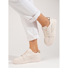 Beige Turnschuhe für Damen auf der Shelovet-Plattform 2