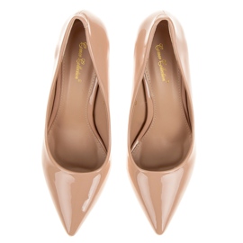 Comer Stilvoll lackierte Absätze braun 1