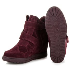 J. Star Turnschuhe aus Veloursleder mit Klettverschluss rot 2