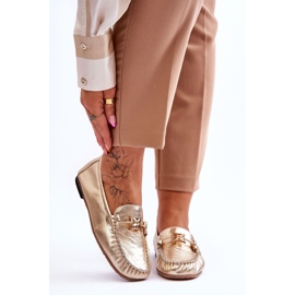 Klassische Lederslipper mit Verzierung Laura Messi 2459 Gold golden 1