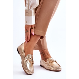 Klassische Lederslipper mit Verzierung Laura Messi 2459 Gold golden 2