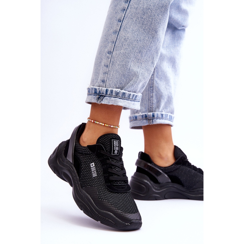 Damen Stoff Sportschuhe Memory Foam System Big Star LL274A065 Schwarz 2