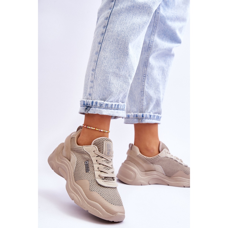 Damen Memory Foam System Big Star Stoff Sportschuhe LL274A066 Beige 2