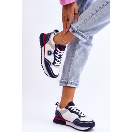 Damen-Sneaker Memory Foam System Big Star LL274538 Weiß-Marineblau 2