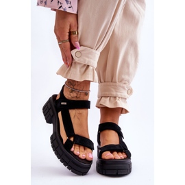 Damen Wildleder Sandalen Big Star LL276035 Schwarz 1