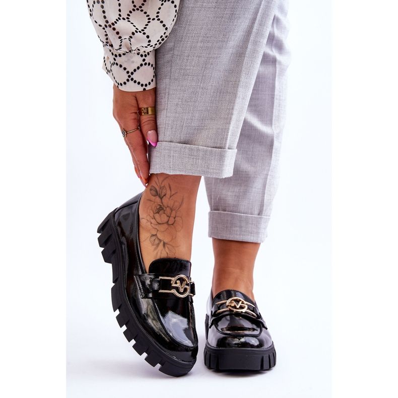 Vinceza Lackierte Damen-Loafer Schwarz Sanvi 1