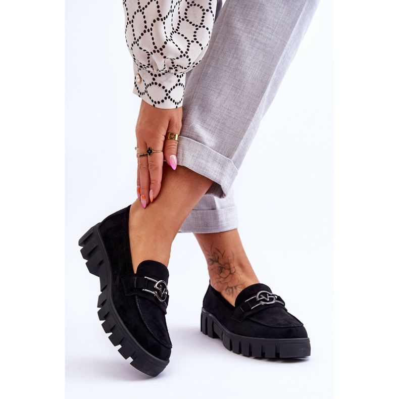 Vinceza Wildleder Damen Loafer Schwarz Sanvi 2