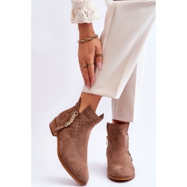 Vinceza Wildleder-Reißverschlussstiefel für Damen Beige Belliano 1