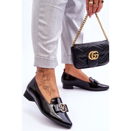 Vinceza Schwarze Loafer mit niedrigem Absatz aus Lackleder Asselia 2