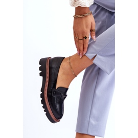 Vinceza Damen-Leder-Slipper auf der Plattform mit Dekoration Schwarz Jonett 2