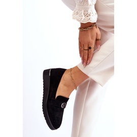 Vinceza Loafer aus Wildleder mit niedrigem Keilabsatz für Damen Schwarz Synthia 2