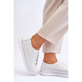 Vinceza Damen Leder Sportschuhe Turnschuhe Weiß Elami 2