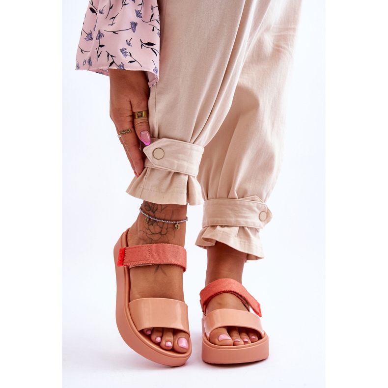 Vegane Sandalen mit Klettverschluss ZAXY HH285283 Orange 1