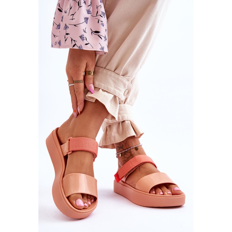Vegane Sandalen mit Klettverschluss ZAXY HH285283 Orange 2