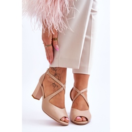 Damensandalen auf Absatz Sergio Leone SK864 Dunkelbeige 1