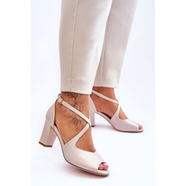 Damensandalen auf Absatz Sergio Leone SK864 Pearl Beige 2