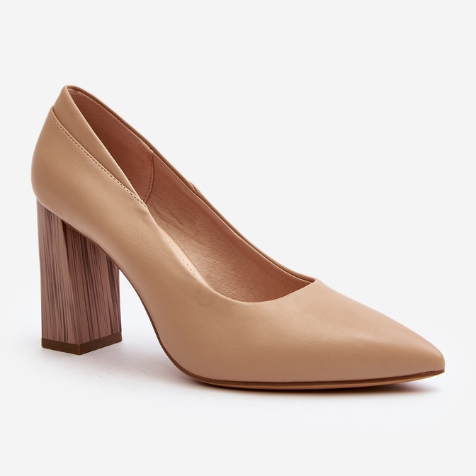 Elegante Pumps auf dekorativem Absatz Sergio Leone PB217 Dunkelbeige 1