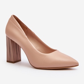 Elegante Pumps auf dekorativem Absatz Sergio Leone PB217 Nude rosa 1