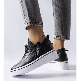 Schwarze Sneaker mit niedrigem Keilabsatz von Mathieu 1