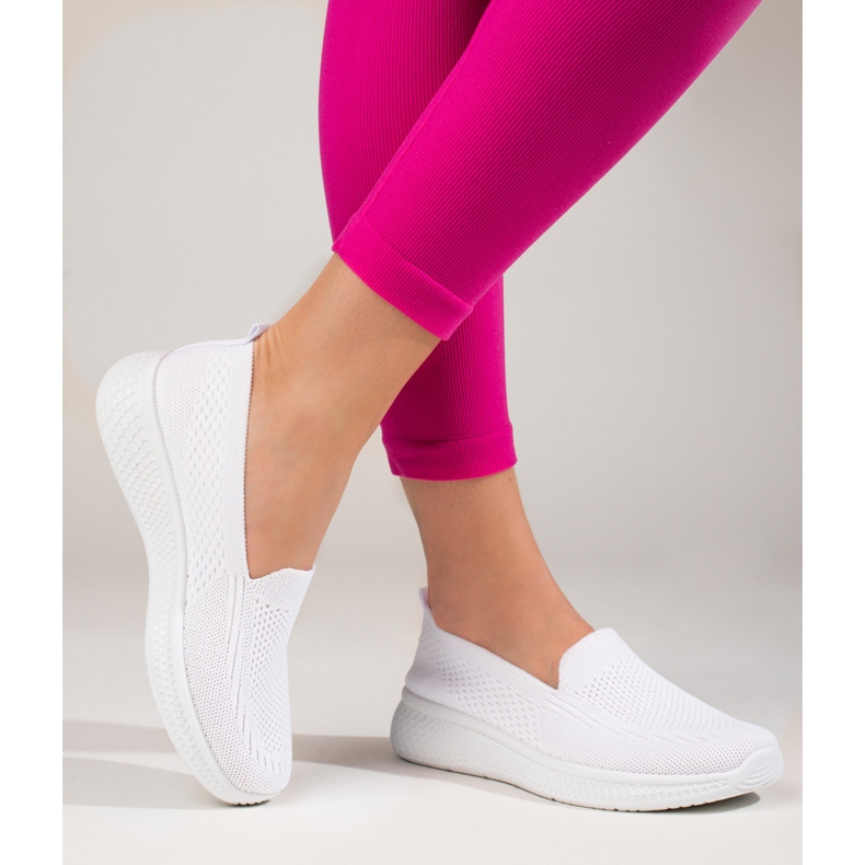 Damenslipper aus Stoff mit dicker Sohle Schwarz Shelovet weiß 1