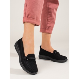 Schwarze Textil-Slipper von Shelovet für Damen 1