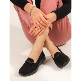 Schwarze Textil-Slipper von Shelovet für Damen 2