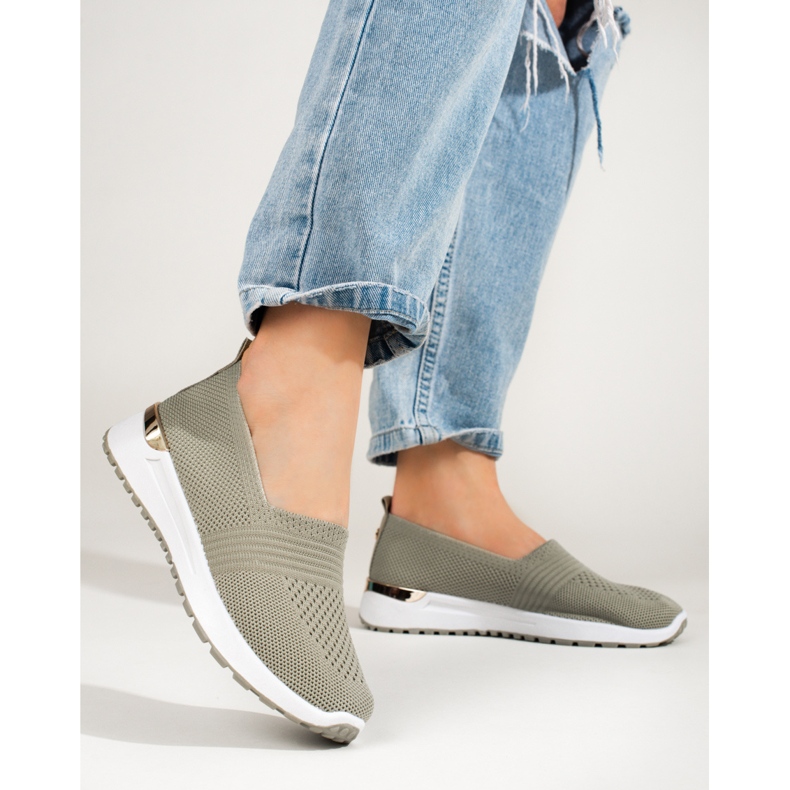 Durchbrochene Damensneaker Shelovet grün 1