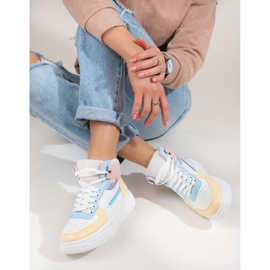 Shelovet mehrfarbige High-Top-Sneakers für Damen weiß 1