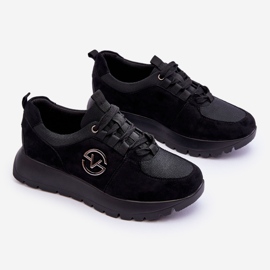 Vinceza Damen-Plattform-Sportschuhe Schwarz Aisha 1