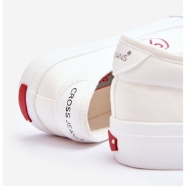 Damen Cross Jeans Stoff Turnschuhe LL2R4043 Weiß 2