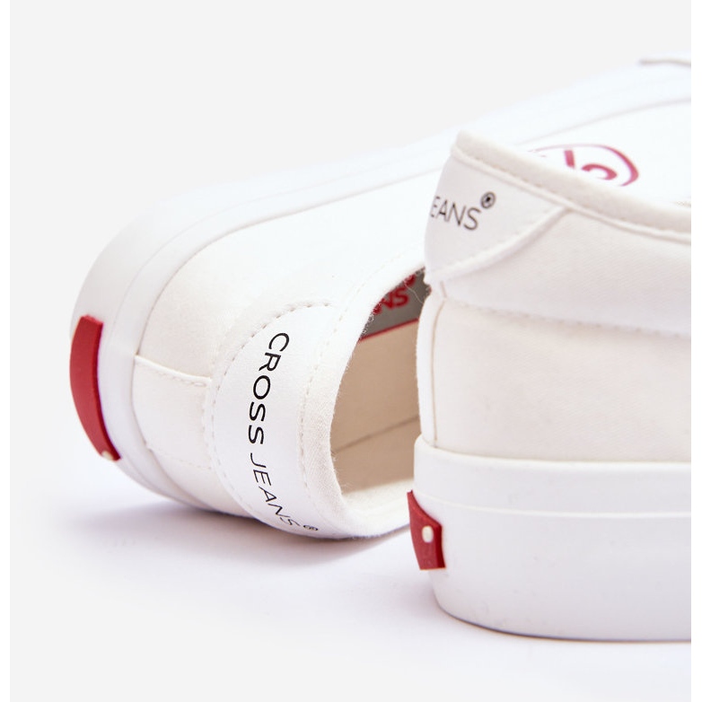 Damen Cross Jeans Stoff Turnschuhe LL2R4043 Weiß 2