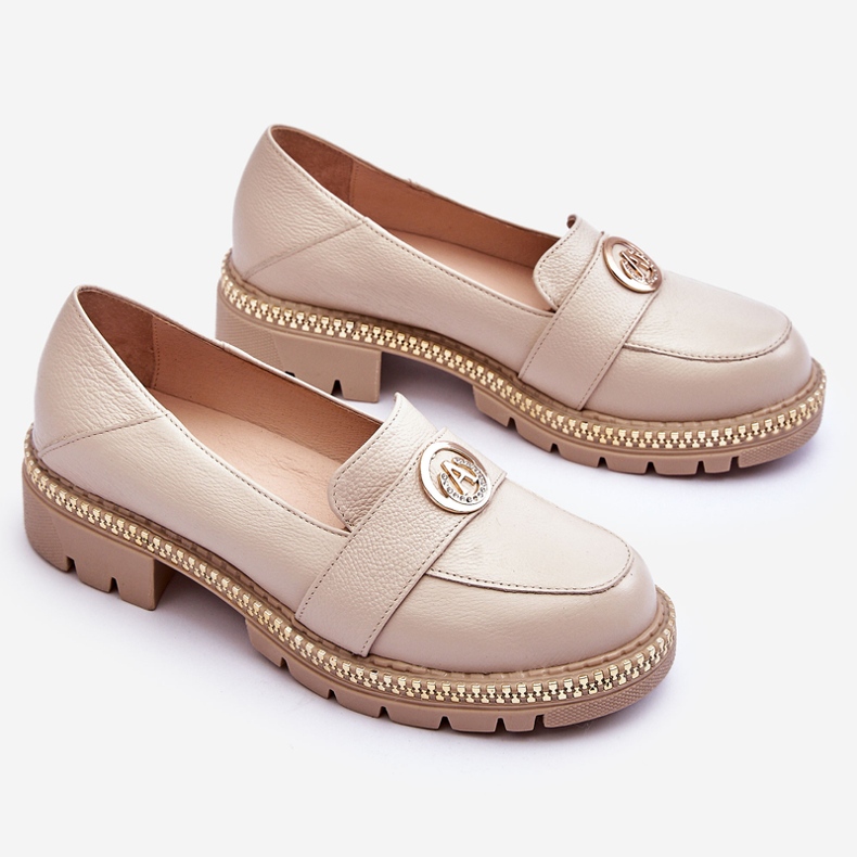 FILIPCZYK Eleganter Leder-Loafer Hellbeige Laverne 1