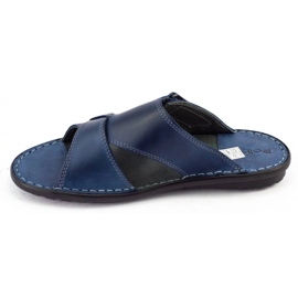 Polbut Herren SA05 dunkelblaue Hausschuhe marineblau 2