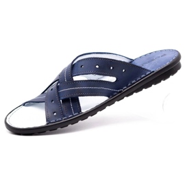 Polbut Herren Lederhausschuhe 2104 marineblau 2