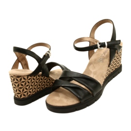 Caprice Keilsandalen aus Leder 9-28710-20 040 Schwarz Softnap 4