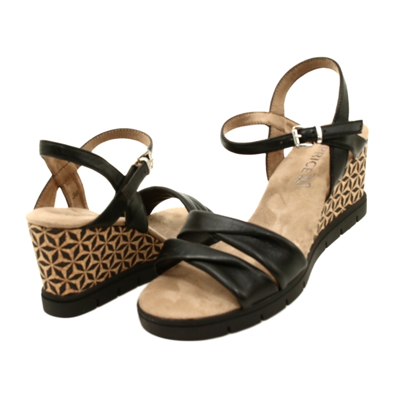 Caprice Keilsandalen aus Leder 9-28710-20 040 Schwarz Softnap 4