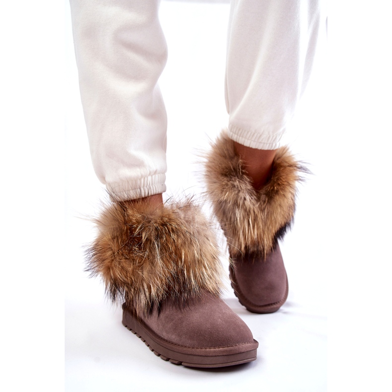 FS1 Alexa Fur Wildleder Schneestiefel für Damen beige 4