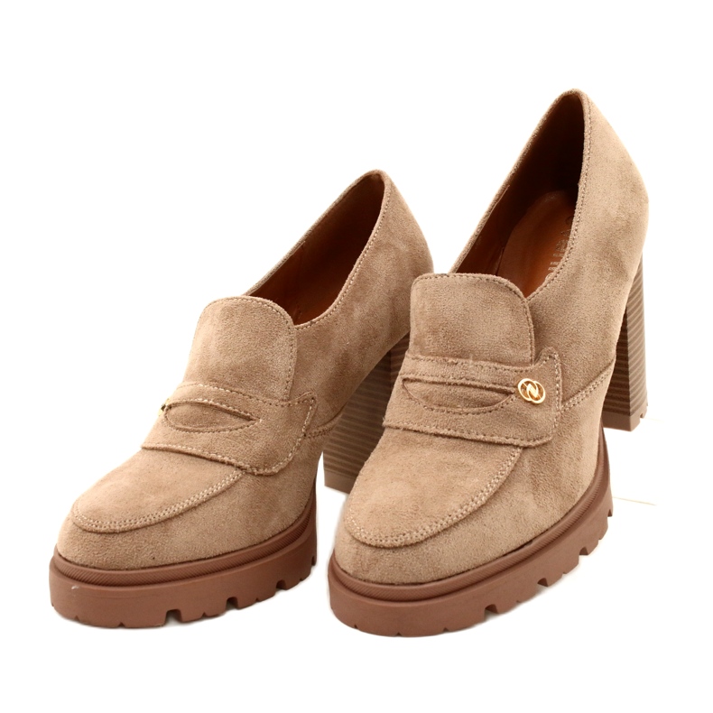 Evento Modische Mokassins auf dem Plateau und beiger Leiste 3