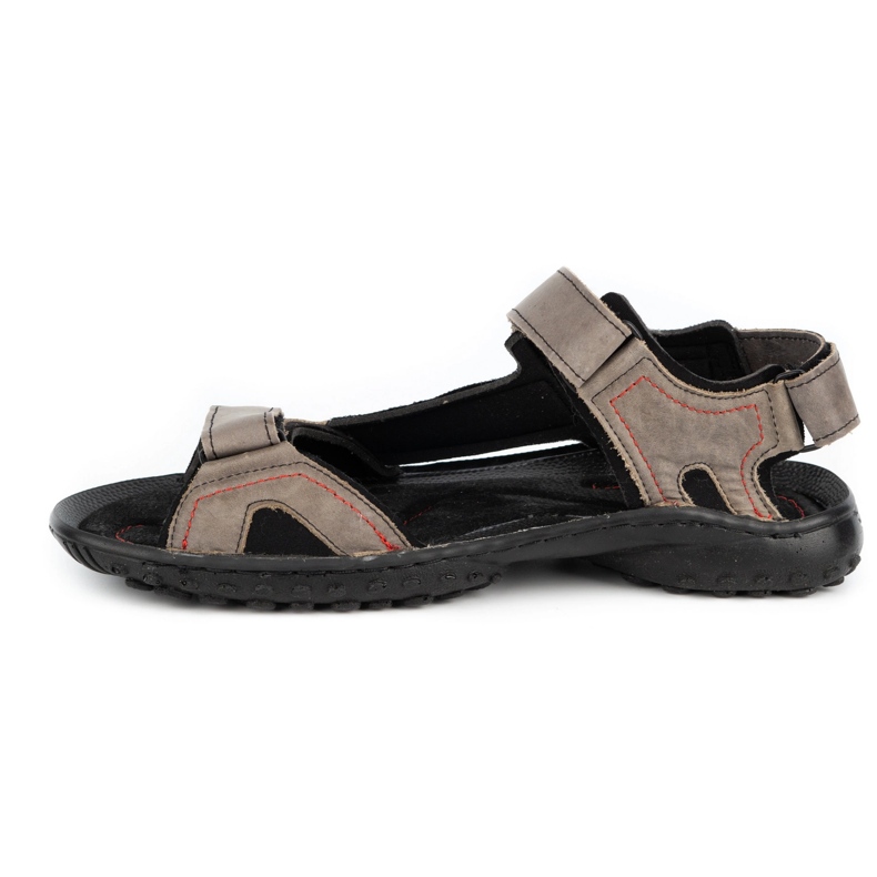 ŁUKPOL Herren Ledersandalen 832 grau 1