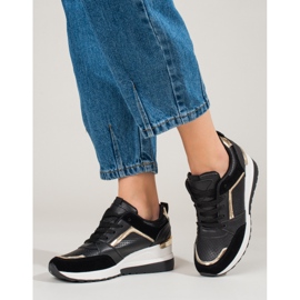 Schwarze Damen-Sneaker von Shelovet mit Keilabsatz 1