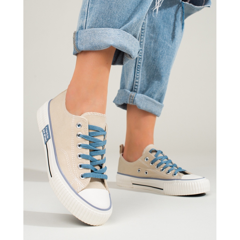 Beigefarbene Shelovet-Sneakers für Damen 1