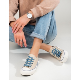 Beigefarbene Shelovet-Sneakers für Damen 2