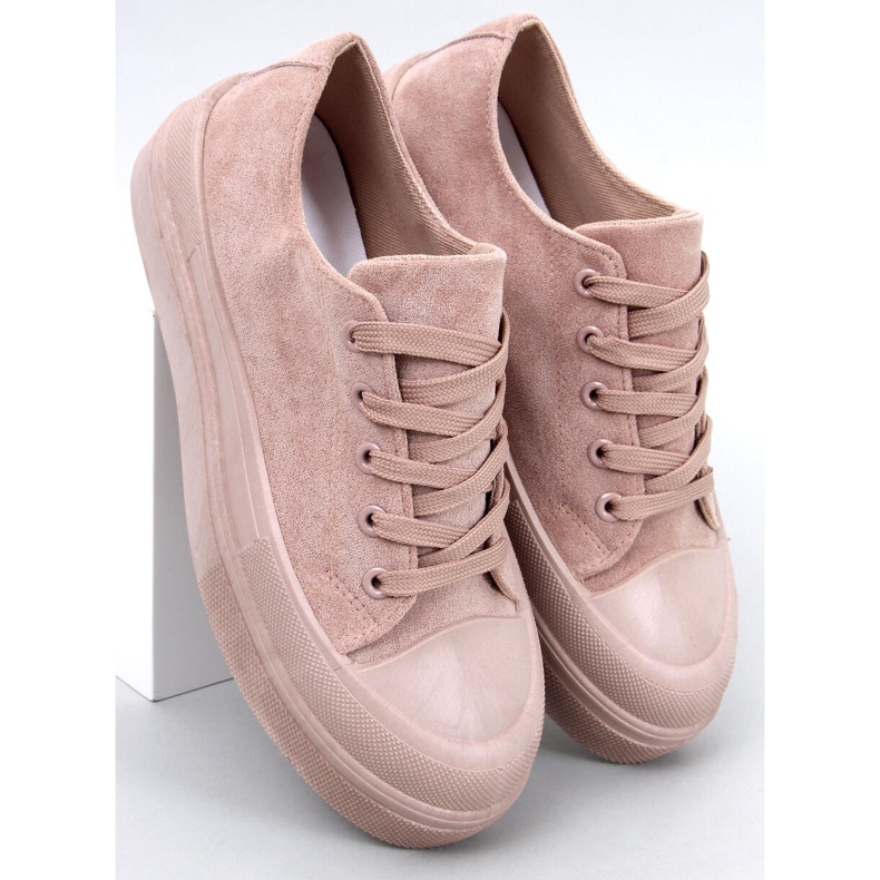 BM Curtis Khakifarbene Sneaker mit Plateau beige 1