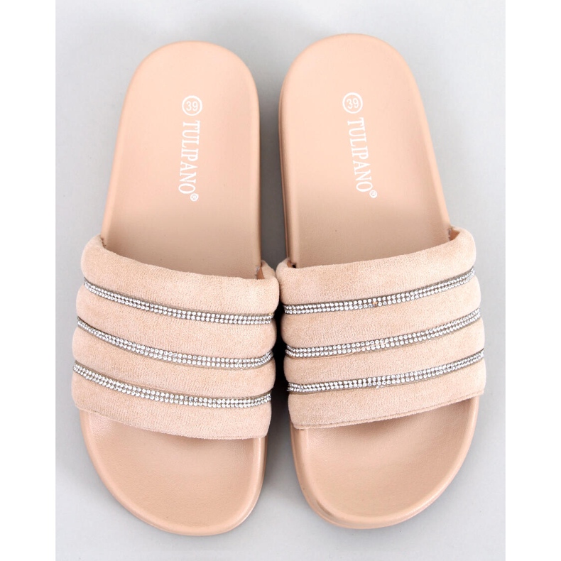 BM Lynne Beige Strass-Slides 1