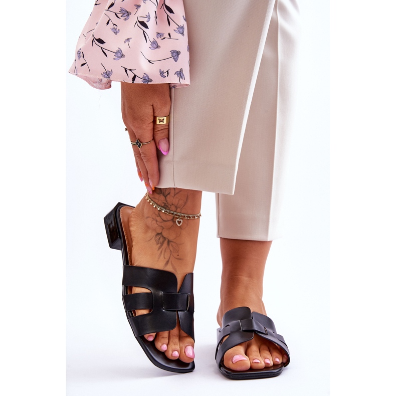 FJ1 Klassische Damen-Lederhausschuhe Schwarz Fendy 1